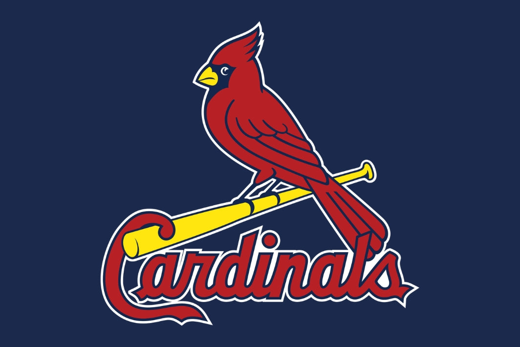 Cardinals logo with a red cardinal bird on a blue background