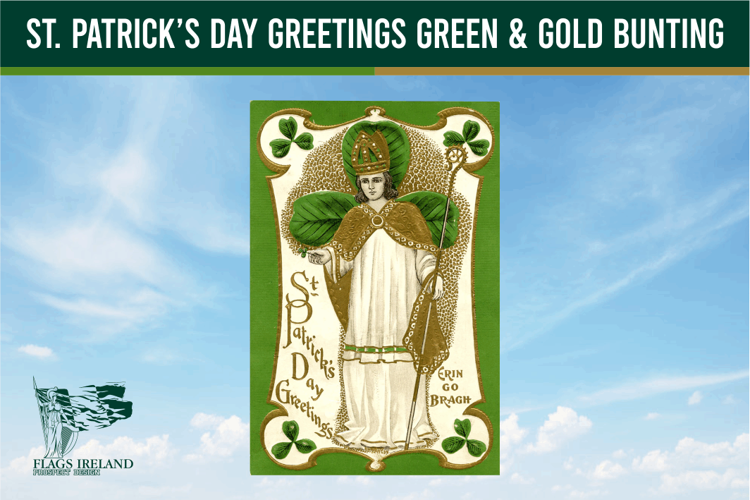 St. Patrick's Day Greetings Green & Gold Bunting