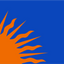 Sunburst (moderne Version) – Orange und Blaue Flagge