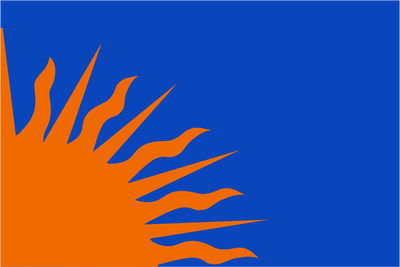 Sunburst(modern version) - Orange and Blue Flag