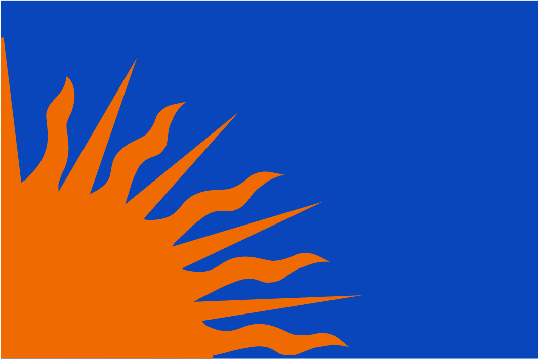 Sunburst(versão moderna) - Bandeira Laranja e Azul