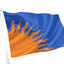 Sunburst (moderne Version) – Orange und Blaue Flagge