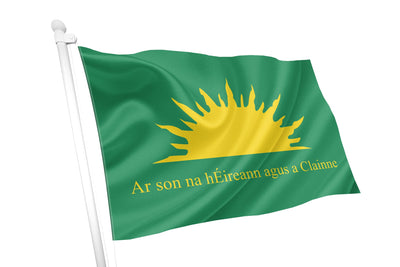 Sunburst – Irish Republican Brotherhood IRB (traditionelle Version) – Grün und Gold mit Text