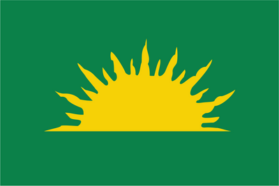 Sunburst - Irmandade Republicana Irlandesa IRB (versão tradicional) - Verde e Dourado sem texto
