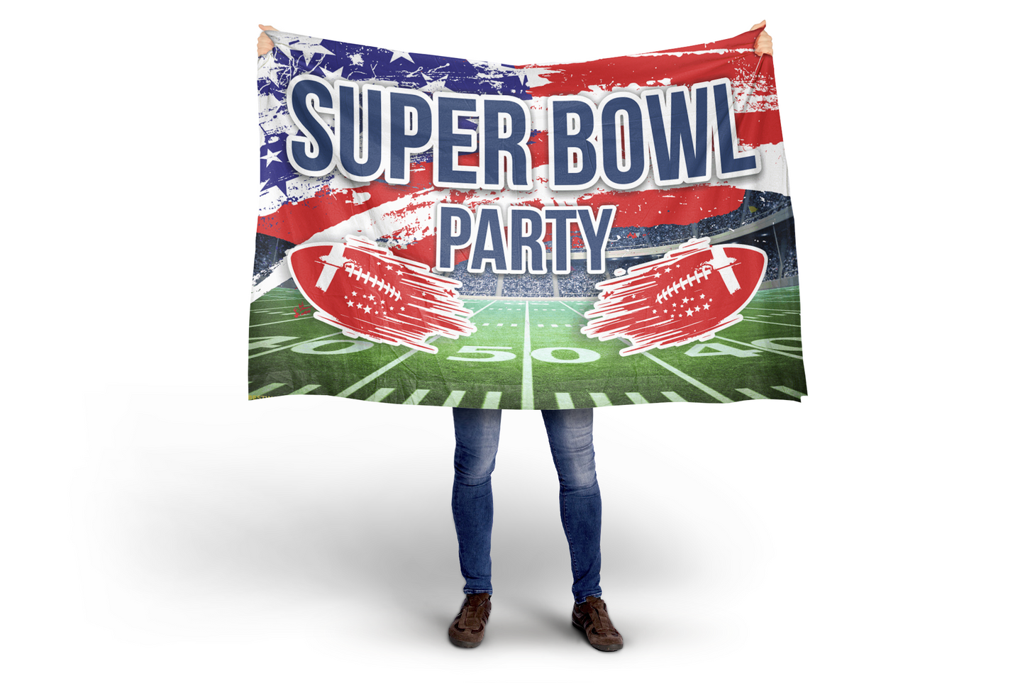 Super Bowl USA Party  Flag