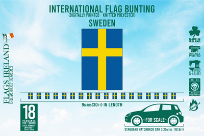 Wimpelkette mit schwedischer Flagge