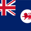 Flag with British Union Jack and a red lion on a blue background. Tasmania Flag.