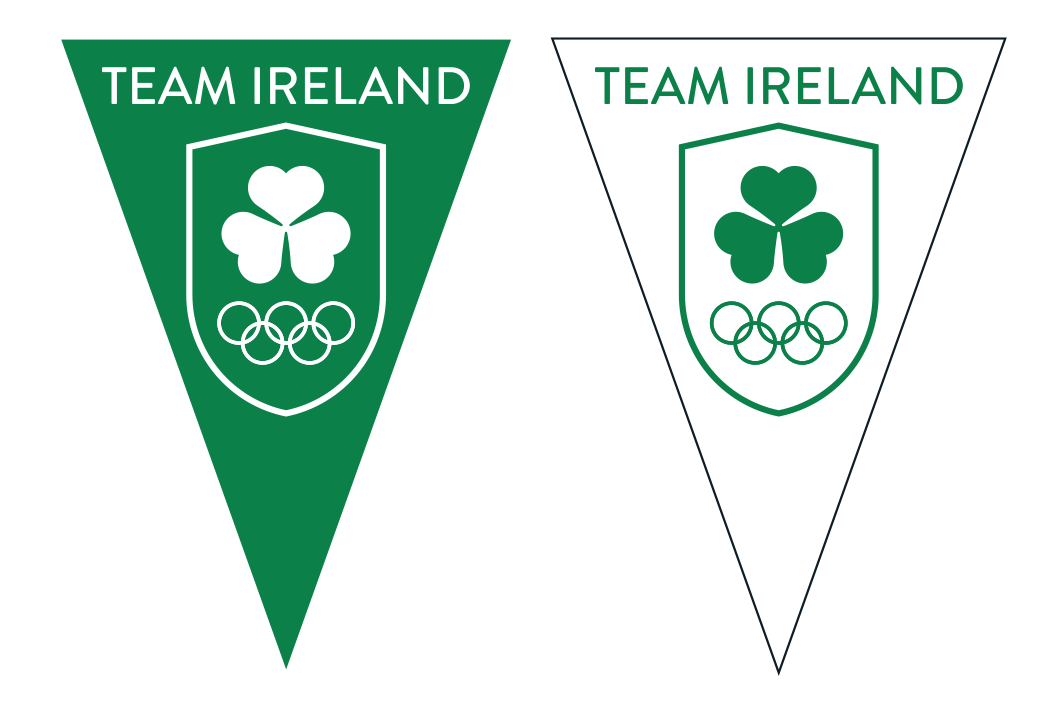 Team Ireland Olympic Triangle Pennant Bunting - Green & White