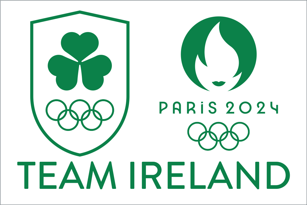 Team Ireland & Paris Olympic Logo Flag - White