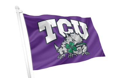 Texas Christian University TCU Clover Frog Flag