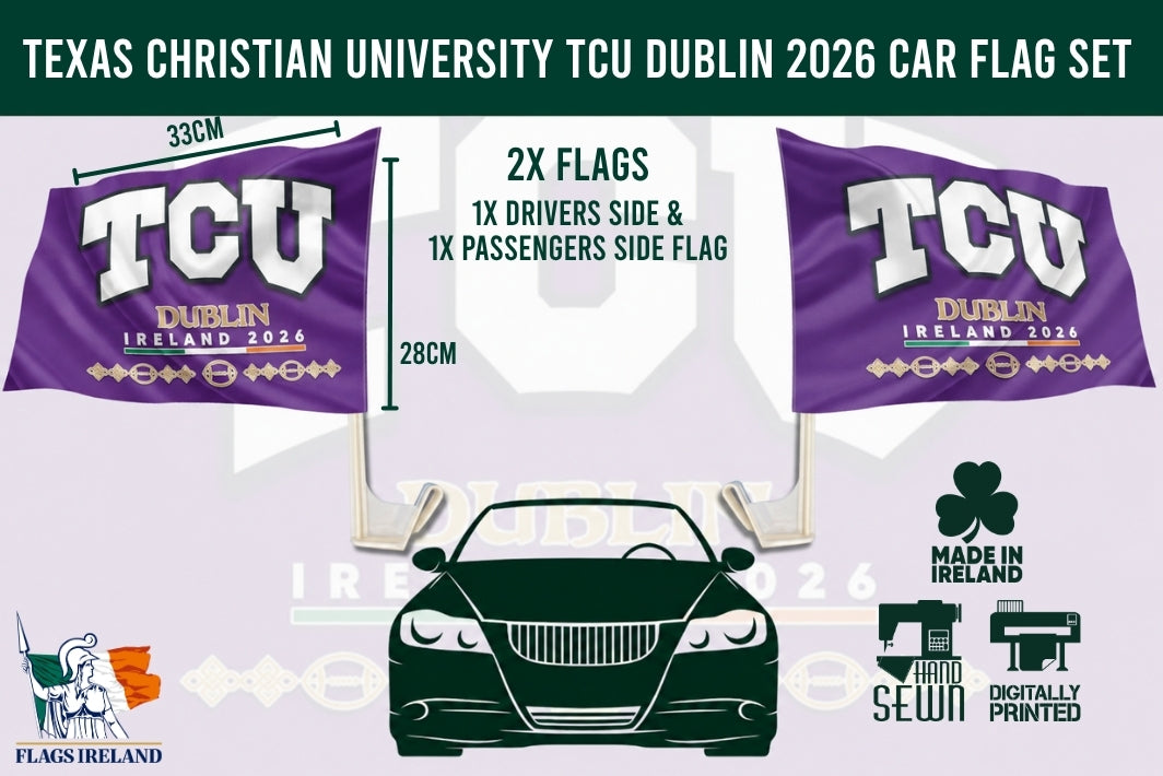 Texas Christian University TCU Dublin 2026 Car Fag Set