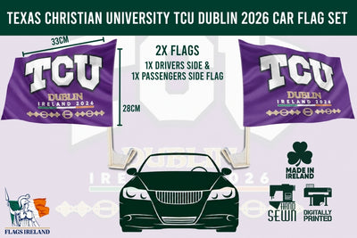Texas Christian University TCU Dublin 2026 Car Fag Set