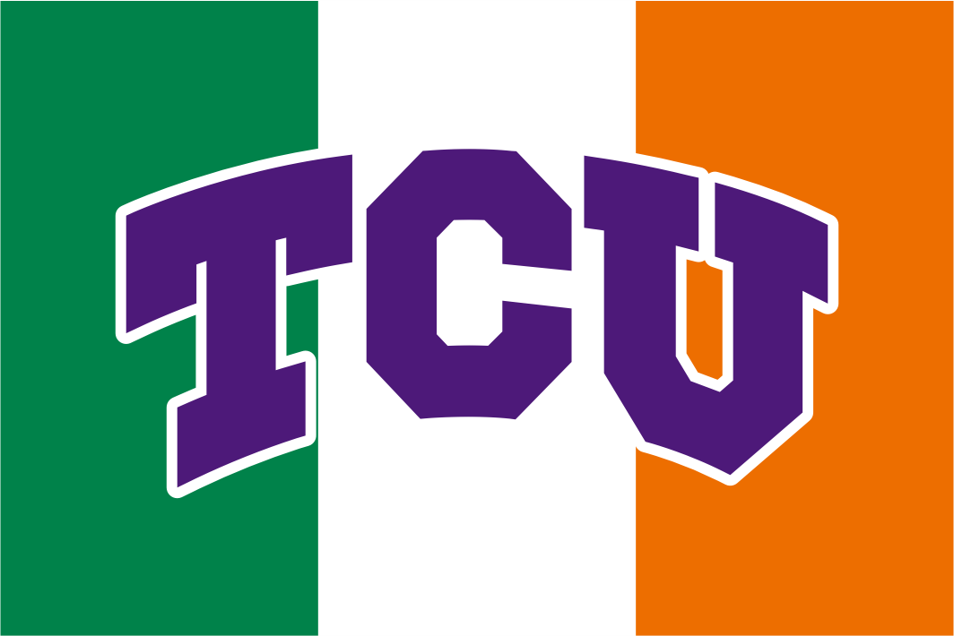 Texas Christian University TCU Ireland Flag background