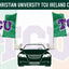 Texas Christian University TCU Ireland Car Flag with plastic pole