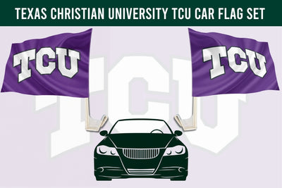 Texas Christian University TCU Car Flag Set