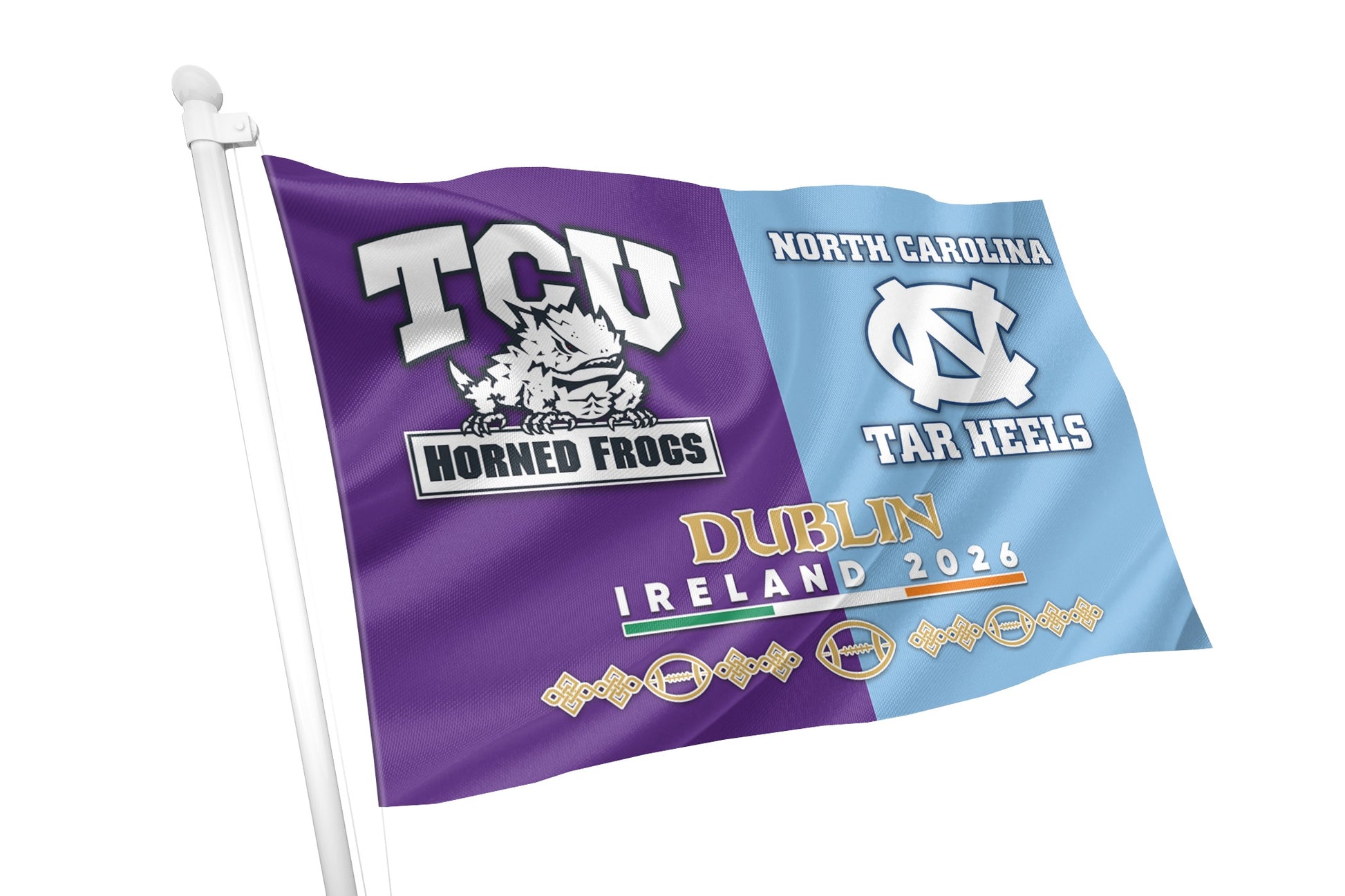 Texas Christian University vs North Carolina College Flag