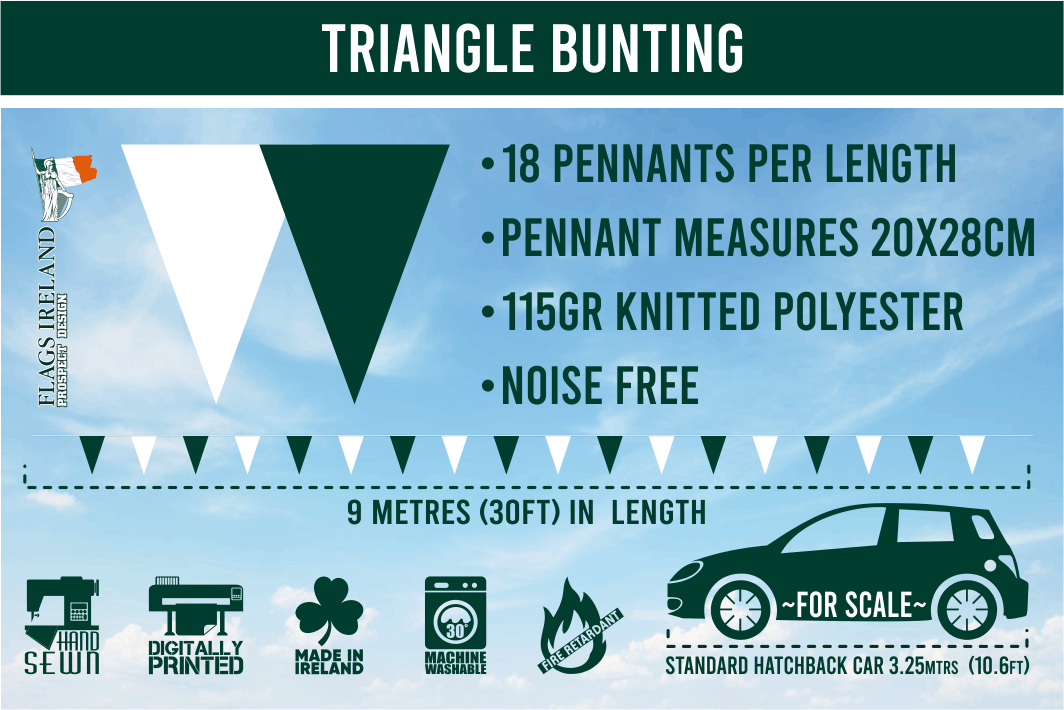 Green(National), White & Red Colour Bunting