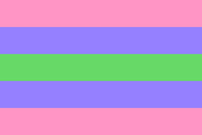 Trigender Pride Flag pride flag with pink, blue, and green stripes