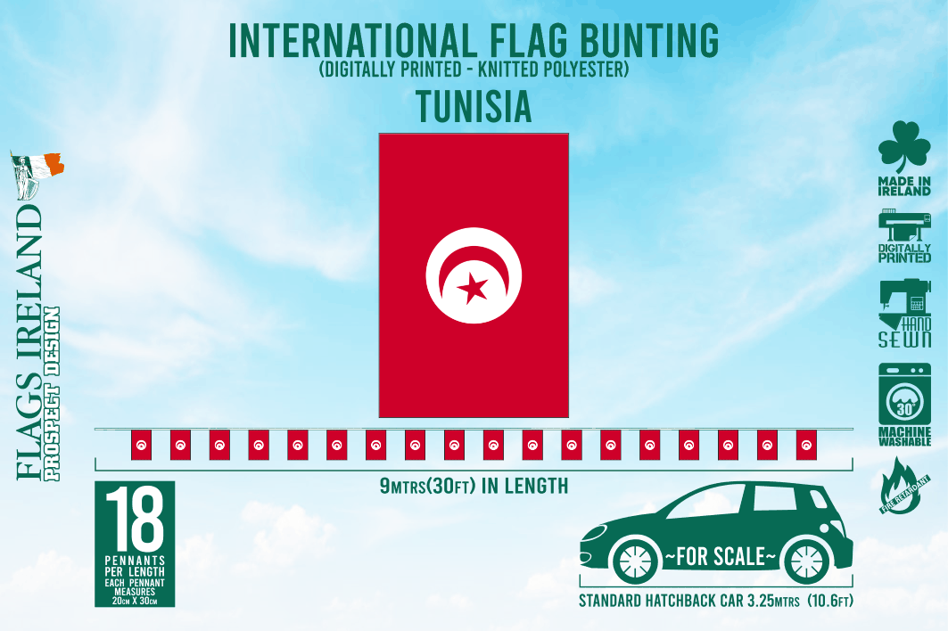Tunisia Flag Bunting