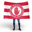 Tyrone GAA Crested Red and White Striped Flag