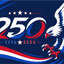 Design celebrating 250 years with an eagle and stars on a blue background