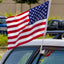 USA Car Flag attached to a car