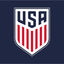 US Men's National Soccer Team Crested Blue Flag