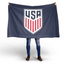 US Men's National Soccer Team Crested Blue Flag