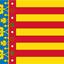 The flag of the Valencian Community and of the city of Valencia, known as Reial Senyera (Valencian pronunciation: [reˈjal seˈɲeɾa], "Royal Senyera"), is the traditional Senyera, composed of four red bars on a yellow background, crowned with a blue strip party per pale next to the hoist.[1] It was adopted on 1 July 1982.