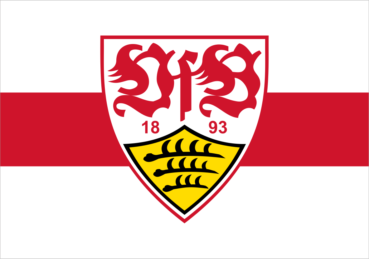 VfB Stuttgart Flag red and White Flag with crest in the middle
