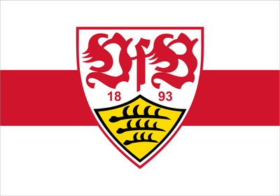 VfB Stuttgart Flag red and White Flag with crest in the middle