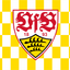 VfB Stuttgart Chequered Flag yellow and white with crest in the middele