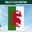 Wimpelkette mit Wales-Flagge