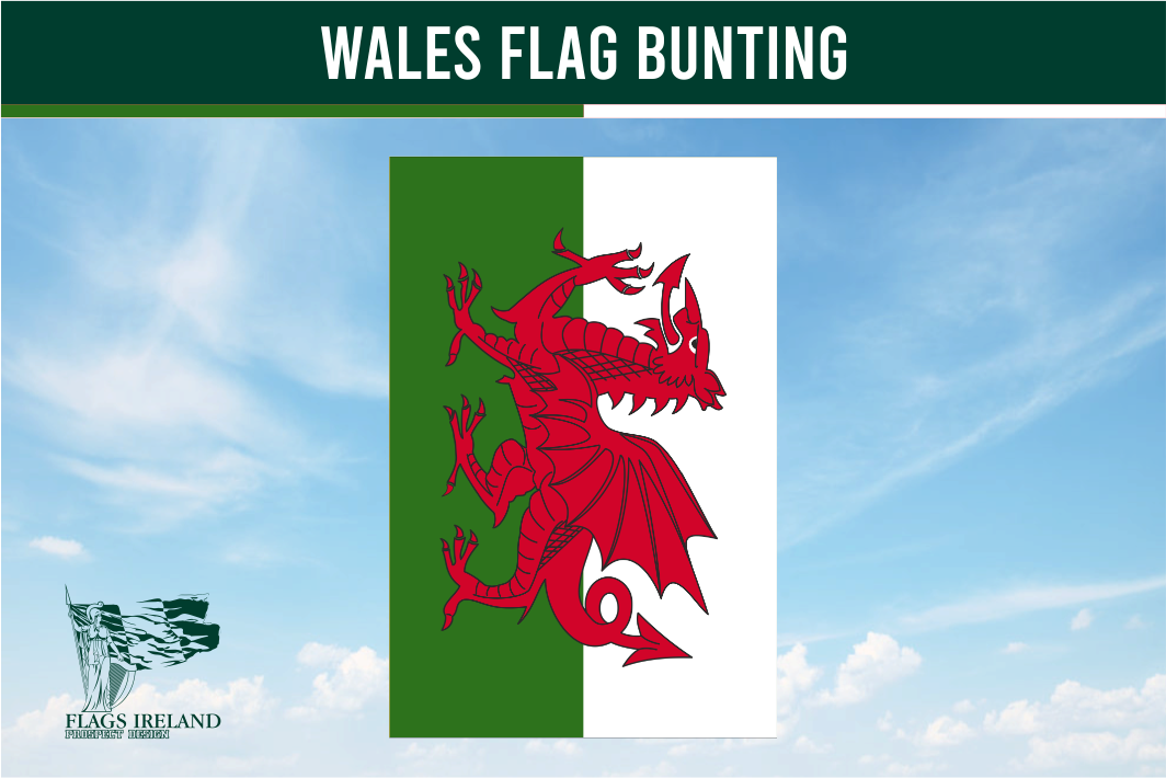Wimpelkette mit Wales-Flagge
