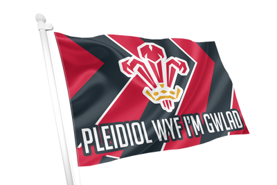 Wales Rugby Supporters 'Pleidiol wyf I'm gwlad' Flag