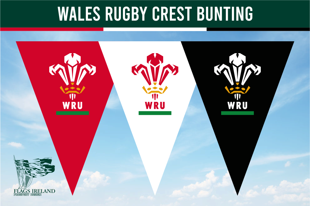 Wales Rugby Crest Bunting – Flags Ireland Prospect Design