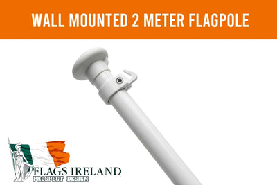 wall mounted 2 meter flagpole against a white background