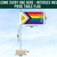 Intersex inclusive pride table flag with measurements and 'Flags Ireland' branding. 