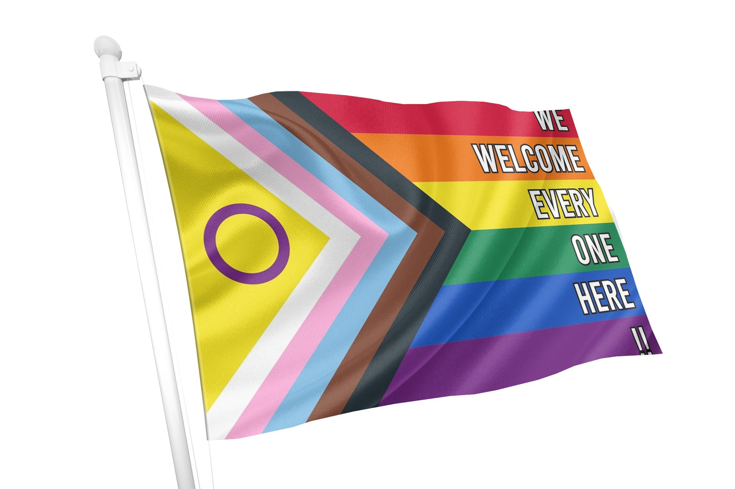 We Welcome Every One Here - Intersex Inclusive Pride Flag