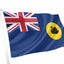 Flag of the Isle of Man with Union Jack and black swan design on a white background