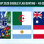 Promotional image for World Cup 2026 double flag bunting featuring multiple flags and a soccer-themed design.