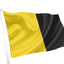 Yellow and black flag on a white background