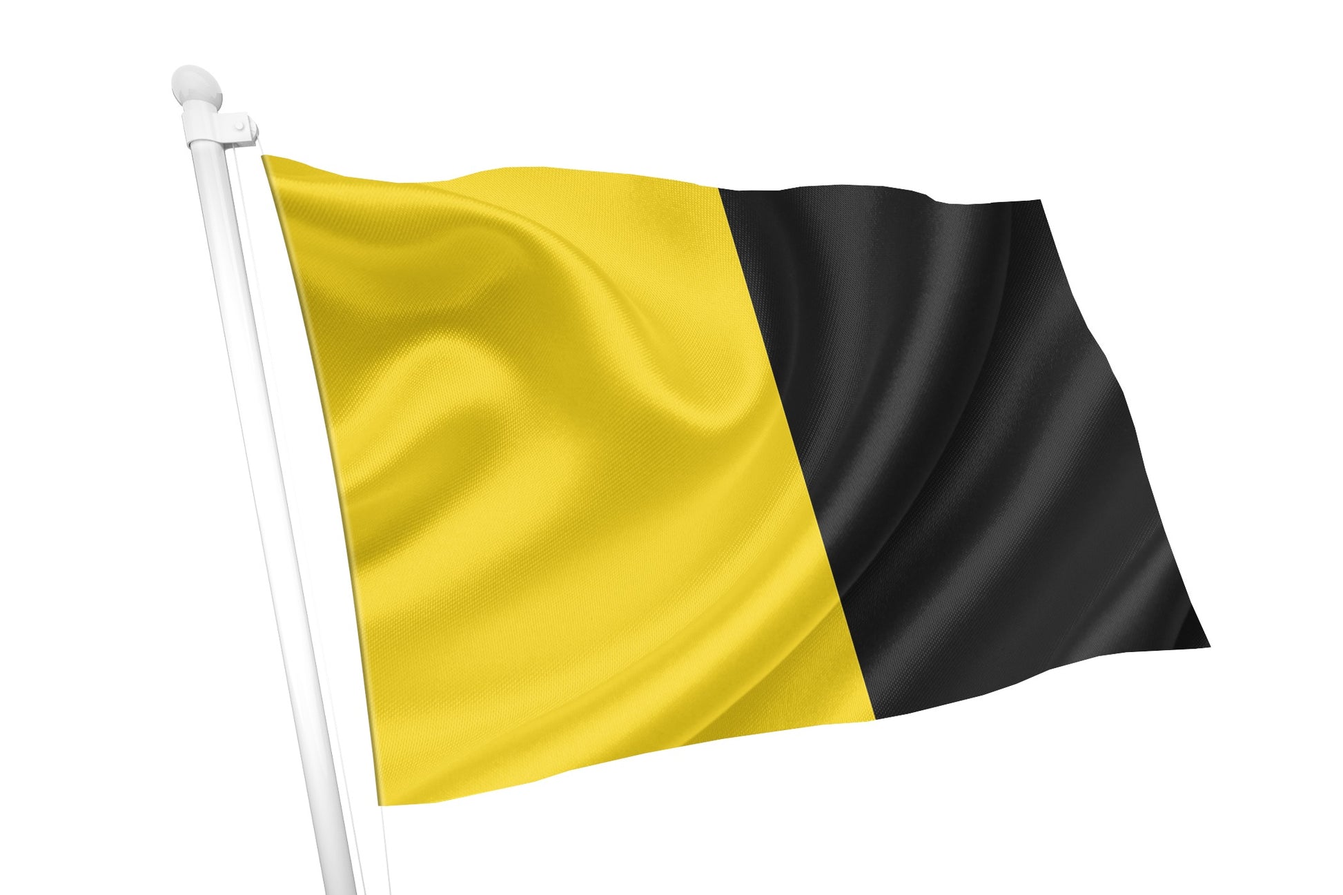 Yellow and black flag on a white background