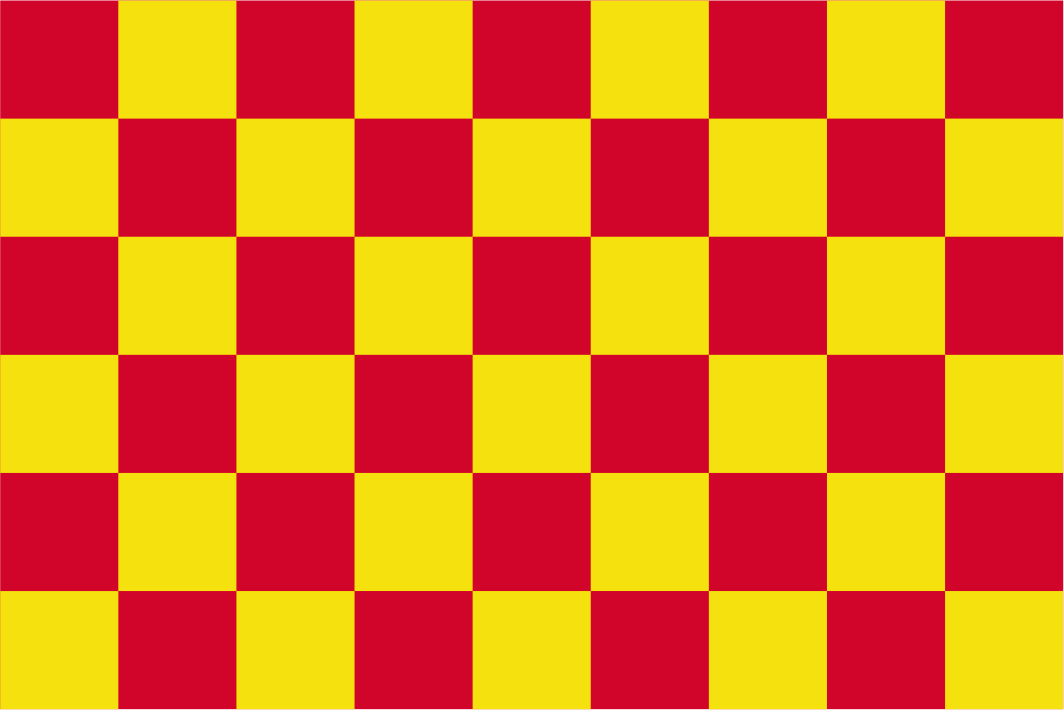 Yellow & Red Chequered Handwaver Flag