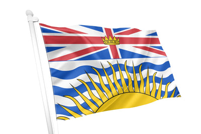 Flag of British Columbia with a white background