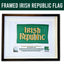 Framed Irish Republic Flag against a white wall