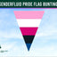 Genderfluid Pride triangle Flag Bunting against blue sky