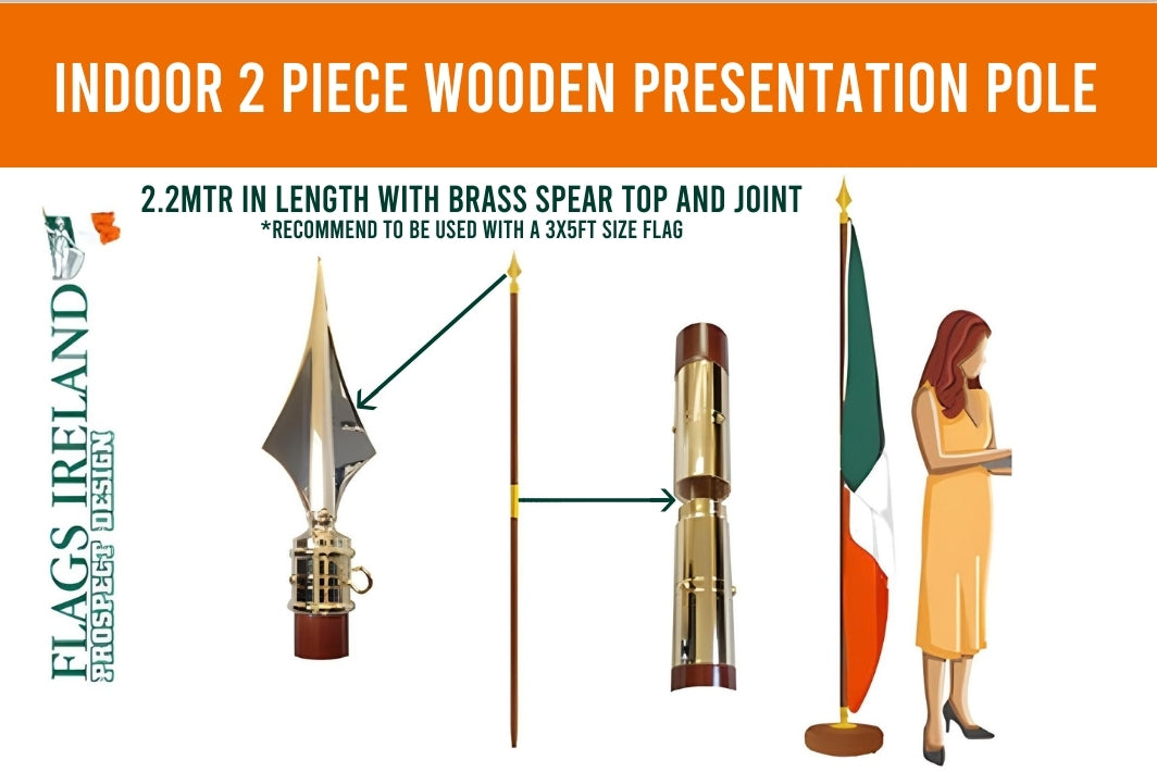 Indoor Wooden Presentation Flagpole – Flags Ireland Prospect Design