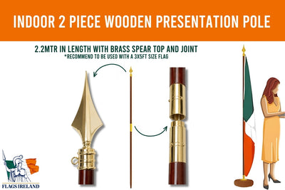 Indoor Wooden Presentation Flagpole & Bases