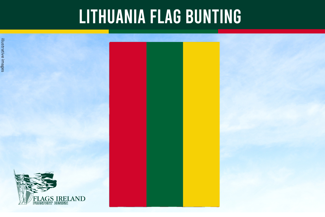 lithuanian flag rectangle bunting all colours on blue sky